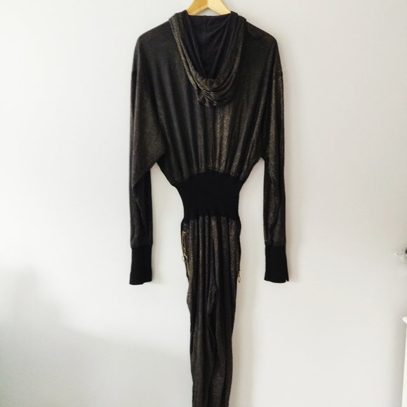 MOSCHINO Black & Gold Zipper Hoodie Jumpsuit - Picture 5 of 13